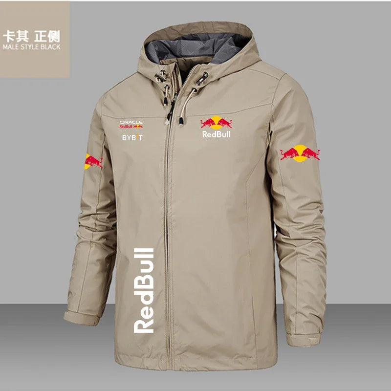 2026 Spring Autumn Motorcycle Jacket Red Bull Logo Printed Jacket Autumn Men's Zip Jacket Red Bull Logo Men's Jacket S-5XL.