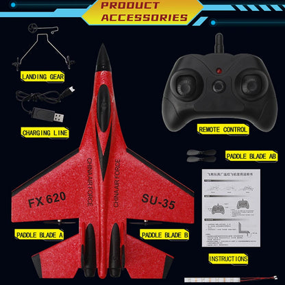 RC Foam Aircraft SU-35 Plane 2.4G Radio Control Glider Remote Control Fighter Plane Glider Airplane Foam Boys Toys for Children.