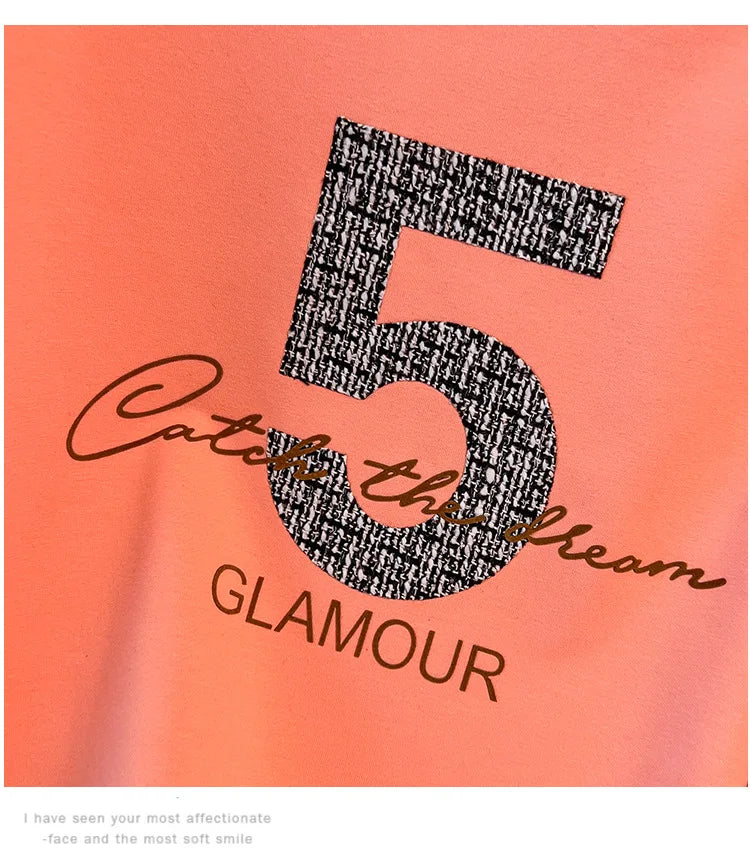 175kg plus size Damen büste Frühling Herbst loser Rundhals ausschnitt bedrucktes Langarm-Sweatshirt schwarz orange 5xl 6xl 7xl 8xl 9xl.