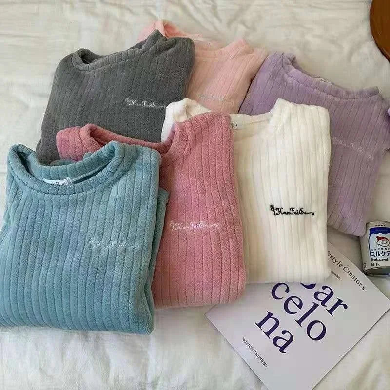 Winter frauen Neue Pyjamas Korallen Samt Casual Pyjamas Gepolsterte Loungewear Loungewear Sets Warme Kleidung Für Herbst Und Winter.