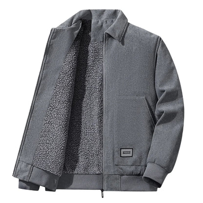Winter New Arrival Corduroy Jacket Business Casual Windproof Thermal Fleece-Lined Thickened Collared Cotton Coat Fashionable.
