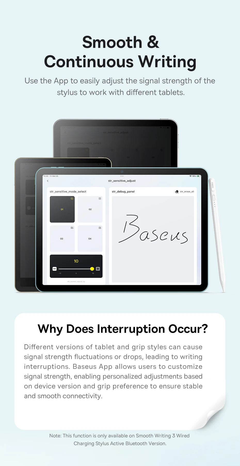 Baseus 3rd Gen Bluetooth Stylus for Apple Pencil Palm Rejection Compatible with iPad pro Mini Air 2024 2022-2018 for Apple Pen.