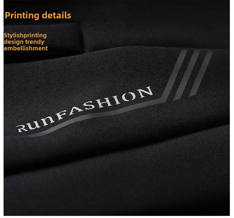 Herbst/Winter Fleece-gefütterte Herren-Hose mit Reißverschluss, warmes Fuß, Freizeithose, Übergröße, lockere Passform, gerade Bein-Jogginghose, trendig