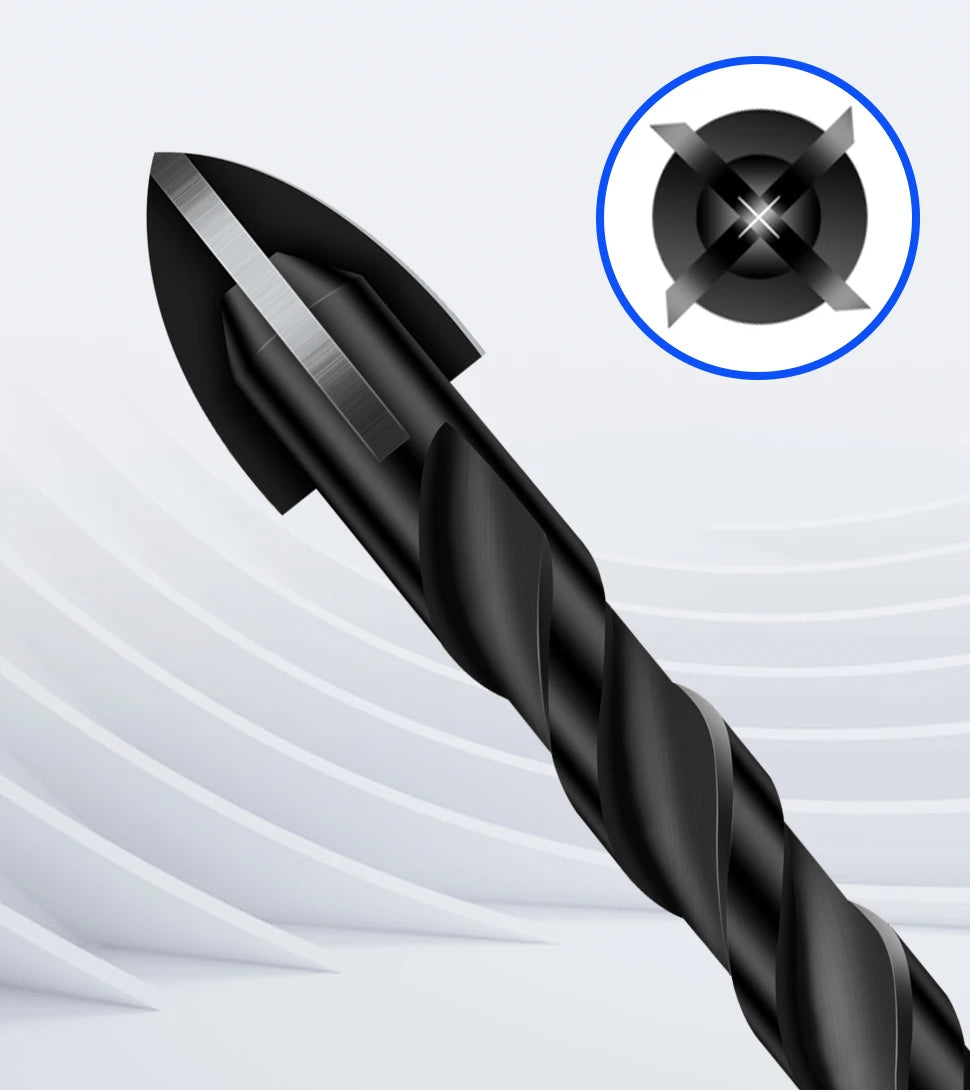 Kreuz-Sechskant-Fliesenbohrer für Glas, Beton, Keramikfliesen, Lochöffner, Tunstenkarbid, Hartmetall-Bits-Set, Werkzeuge, 3, 4, 5, 6, 8, 10, 12 mm