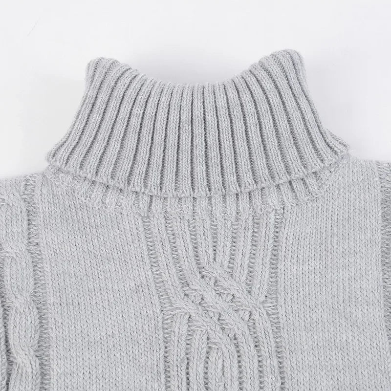 2025 Men's Warm Sweater Long Sleeve Turtleneck Sweater Retro Knitted  Pullover Sweaters.