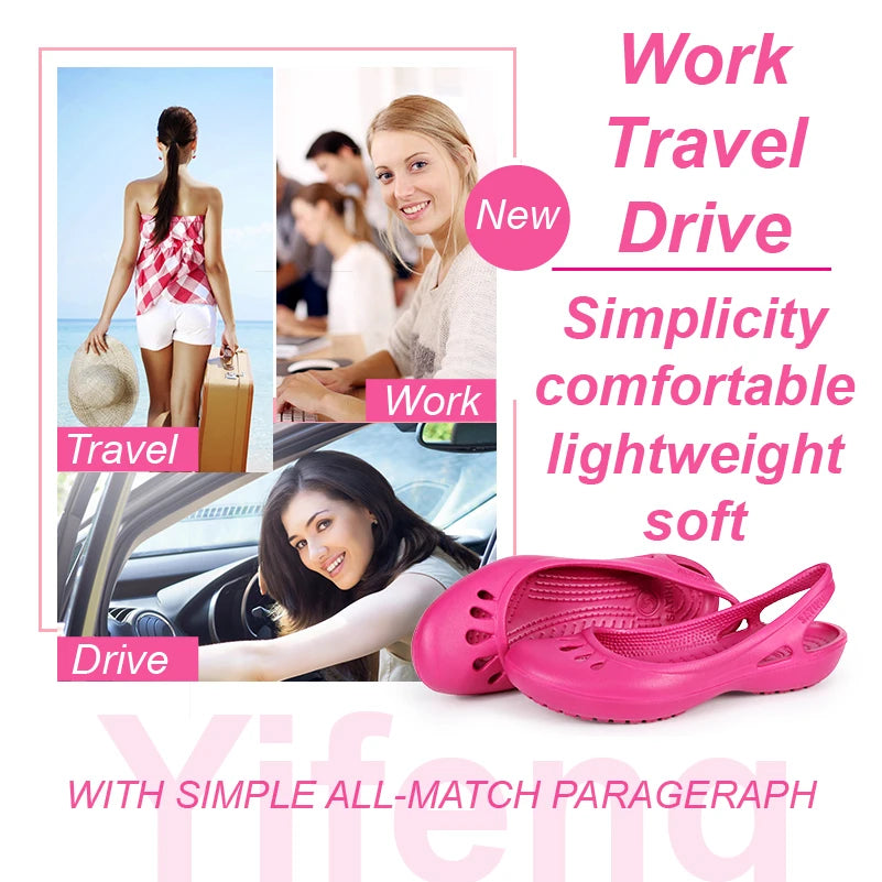 Certified Satihu Summer New Lightweight Anti Slip Hole Shoes  Clog For Women's Flat Bottom Sandals Nurse Outdoor Beach Jelly.