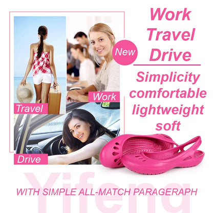 Certified Satihu Summer New Lightweight Anti Slip Hole Shoes  Clog For Women's Flat Bottom Sandals Nurse Outdoor Beach Jelly.