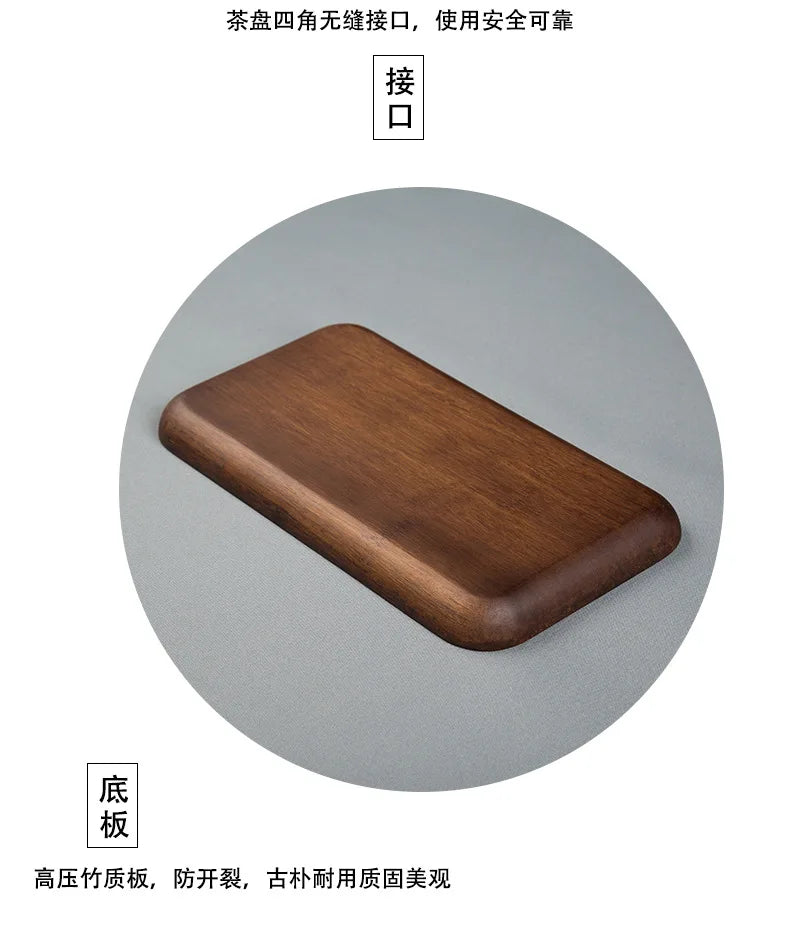 Heavy Bamboo Tray Rectangular Home Living Room Tea Tray BBQ Plate Fruit Snacks Bread Tray.