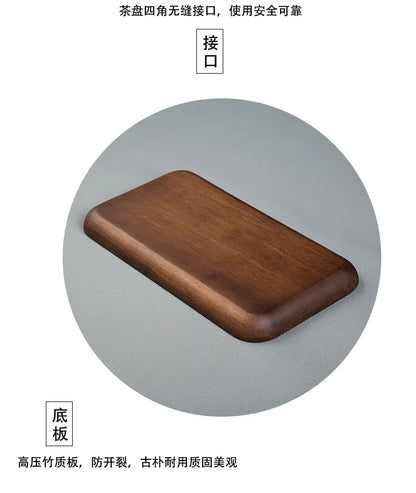 Heavy Bamboo Tray Rectangular Home Living Room Tea Tray BBQ Plate Fruit Snacks Bread Tray.