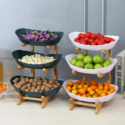 2/3 Layer Fruit Plate Home Living Room Plastic Snack Dish Creative Modern Dried Fruit Basket Candy Dish Cake Stand Salad Bowl.