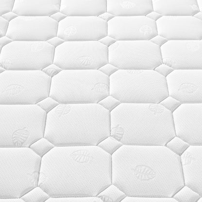 Lazyspace Federkernmatratze 160 x 200 x 25 cm, 7 Zonen Kalschaummatratze, Härte H3, versteckte Mikrofaser-Referenzumgebung, weiß