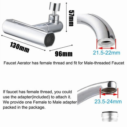 4 in 1 Kitchen Faucet Sprayer Anti-splash Pressurized Bubbler Multi Functional 360 ° Rotation Waterfall Faucet Home Accessories