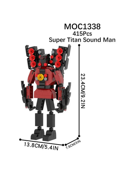 Moc Skibidi Toilet Action Figures builing blocks,Camerman Titan Speakerman Surveillance Man TVMan Boys Bricks Toys For Kids Gift
