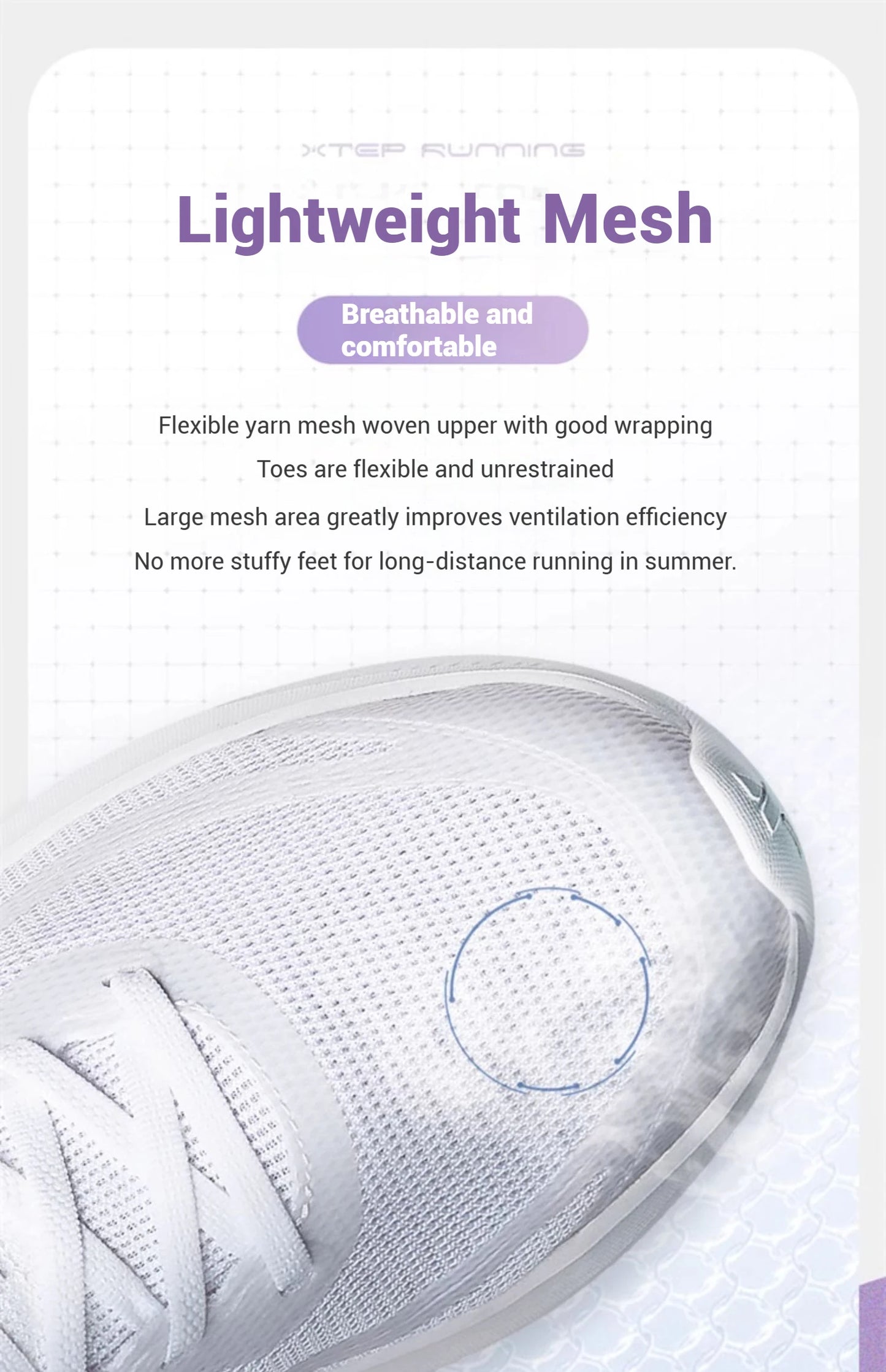 Xtep Laufschuhe für Damen, 2022, Sommer, atmungsaktiv, leicht, mit Rebound-Dämpfung, Stoßdämpfung, Sportschuhe 875218110014.