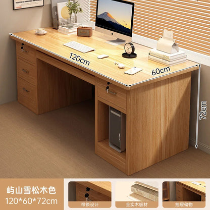 Desktop-Computertisch mit Schubladen für Heimlernen, Schreiben und Büromöbel. Großer Schreibtisch für den Schreibtisch