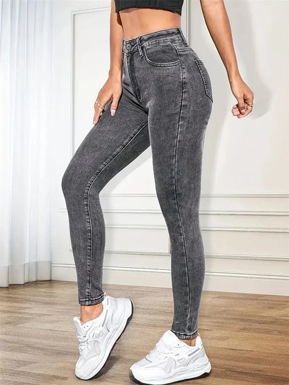 Women Stretch Skinny Jeans Lady Slim Fit Pencil Jeans Girls Leggings Straight Leg Denim Pants Blue Gray Black Sexy Long Trousers.