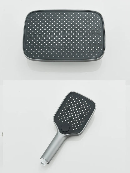 Intelligent Digital Display Luxury Shower Set Bathroom Wall Mounted Piano Key 4 Ways Water Outlet Rainlfall Shower Faucet System