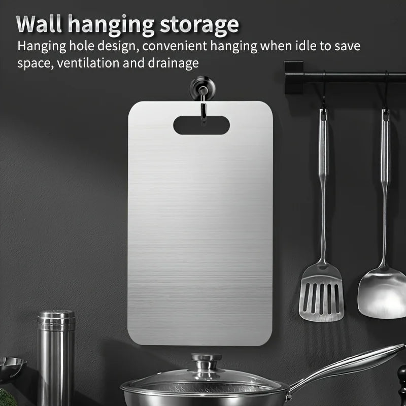 316 Stainless Steel Panel and Chopping Board Kitchen Household Thickened Double Sided Cutting Board Block Kneading Dough Board.