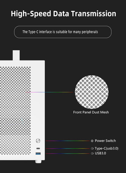 METALFISH S5 MAX Computer Case Gaming PC Chassis Support MATX/ITX 24.5*24.5cm SFX/ATX PSU 135 Mid Tower /180 WaterCooling Cooler.
