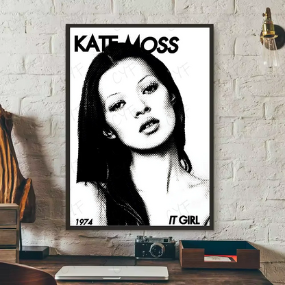 Kate Moss Fashion Modern Art Poster HD art sticky wall waterproof home living room bedroom bar aesthetic decoration.