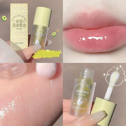 Crystal Jelly Lip Oil Hydrating Plumping Lip Coat Lipstick Moisturizing Mirror Lip Gloss Clear Lip Plumper Cosmetics Makeup.