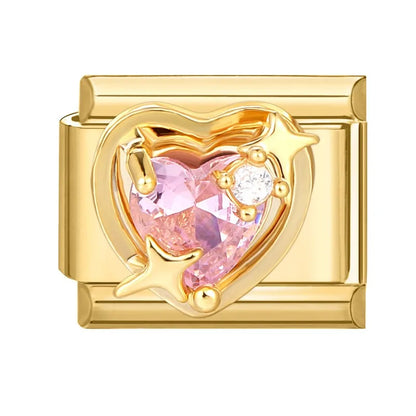 New Fashion 9mm 15 Style Italian Modular Charm Bracelet Fashionable Leisure Holiday Scenery Literary Modular Elastic Bracelet