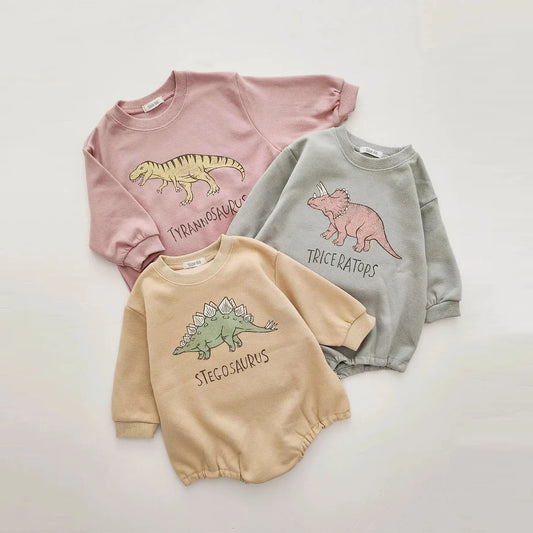 Baby Original Dinosaurier Sweatshirt Strampler 2022 Koreanische Herbst Baby Bodys Kleinkind Ein Stück Kleinkind Jungen Bodys Mädchen Outfits.