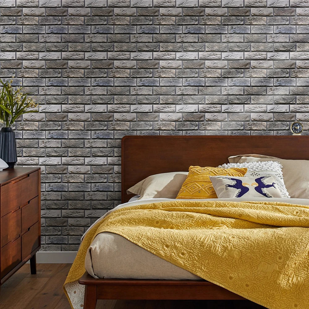 10/20pcs 3D Faux Brick Peel and Stick Wall Panels, Waterproof PVC Wall Stickers, Easy to Install, Home Wall Decor