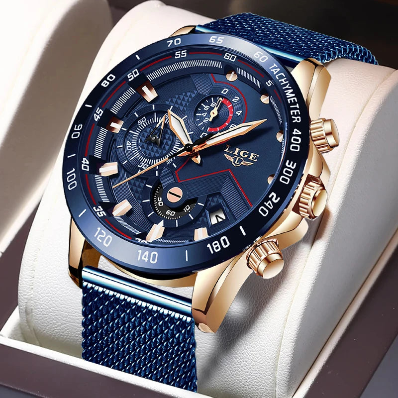 LIGE New Rose Gold Women Watch Top Brand Luxury Watch Women Quartz Sport Women's Bracelet Watches Waterproof Relogios Feminino.