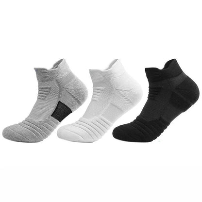 6/3/1 Pairs New Men Sports Running Fitness Flight Short Tube Socks Women's Towel Bottom Basketball Socks Solid Color Black Socks.