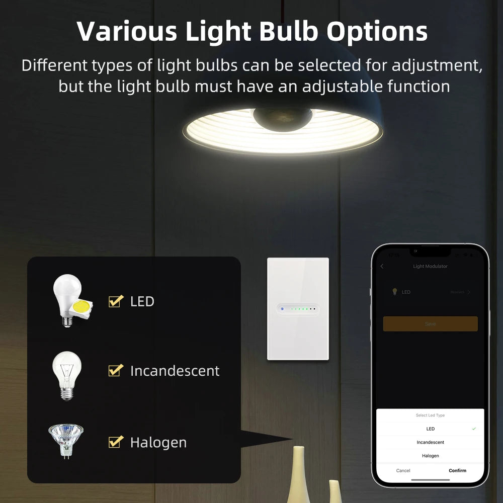 AVATTO Tuya WiFi/ZigBee Smart Dimmer Schalter 1/2 Gang Dimmer Licht Schalter Touch Panel APP Fernbedienung Für Alexa google Hause.
