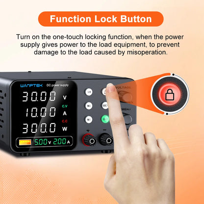 New Wanptek DC Power Supply 30V 10A Laboratory Switching Power Supply TPS-C3010 Three-Group Memory Function Preset Current.
