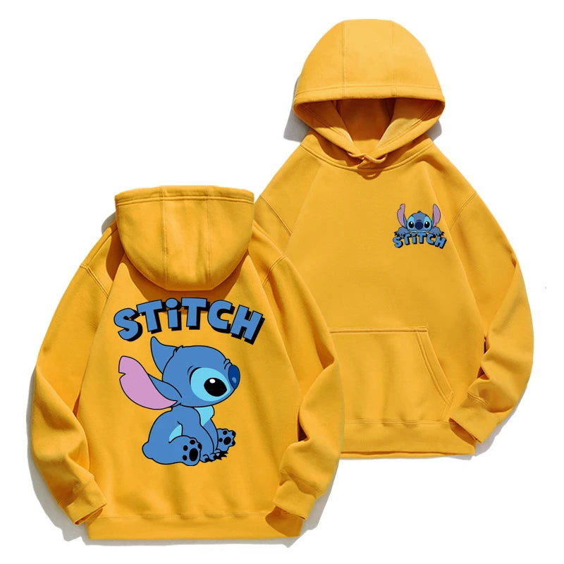 Stitch Hoodie Autumn/Winter Hoodie European and American Cartoon Anime Hoodie Loose Clothes Couple's Hoodie Coat.