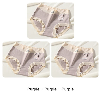 3PCS Female Underwear Antibacterial Pure Cotton Sexy Mid-rise Cotton Panties Woman Traceless Fashions Women's Intimate Intimates