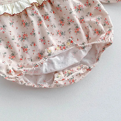 Herbst Frühling Infant Baby Mädchen Bodys + Hut Baumwolle Langarm Blumen Druck Neugeborenen Baby Mädchen Overall Baby Mädchen Kleidung
