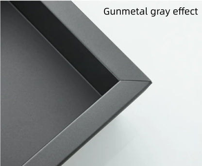 Schwarzer Aufbewahrungsschrank für Badezimmer, verdeckter integrierter Wandschrank, Nische, Edelstahl, Hotel-Wandschrank, Toilette