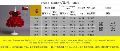 Kinder kleid schwarz Prinzessin Anhänger Kleid Kinder kleid Blumen kleid 4 bis 12 Jahre Mädchen Klavier Performance Kleid.