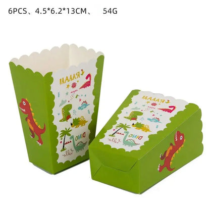 Dinosaurier Dekoration Party Supplies Glas Maske Kuchen Topper Banner PVC Stroh Papa Kreis Geschenktüten Dinosaurier Tier Gefälligkeiten Liefert