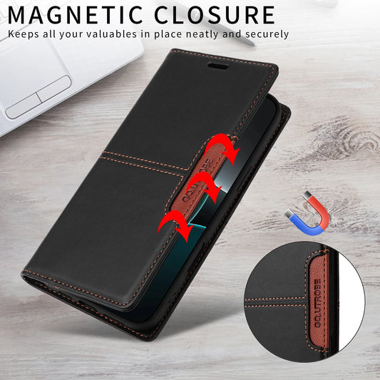 Leather Phone Case for Xiaomi Mi 14T 13T 12T 11T Pro Magnetic Flip Wallet for Mi Poco X7 X6 X5 F6 M6 Pro X3 F3 Card Wallet Cover.