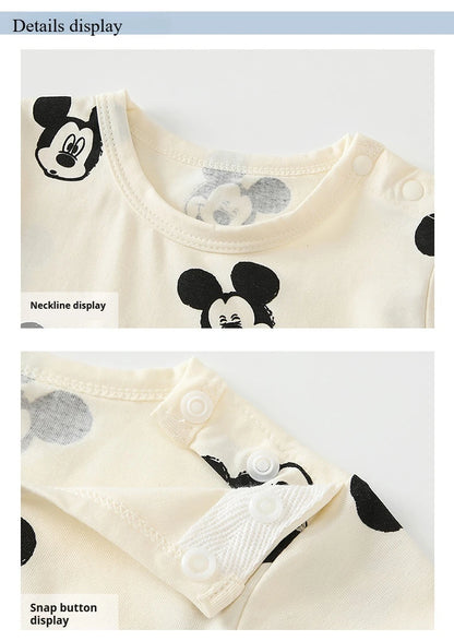 Sommer Neugeborenen Baby Jungen Mädchen Pullover Body Mickey Kleinkind Cartoon Maus Kurzarm Strampler Beiläufige Lose Baby Kleidung.