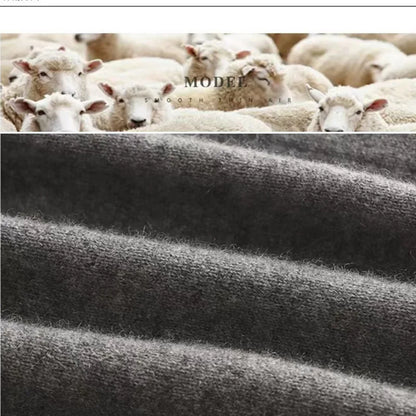 Cashmere Wool Solid Autumn Winter Men's Warm Turtleneck Knit Loose Long Sleeve Sweater Casual Comfortable Pullover Thick Sweater.