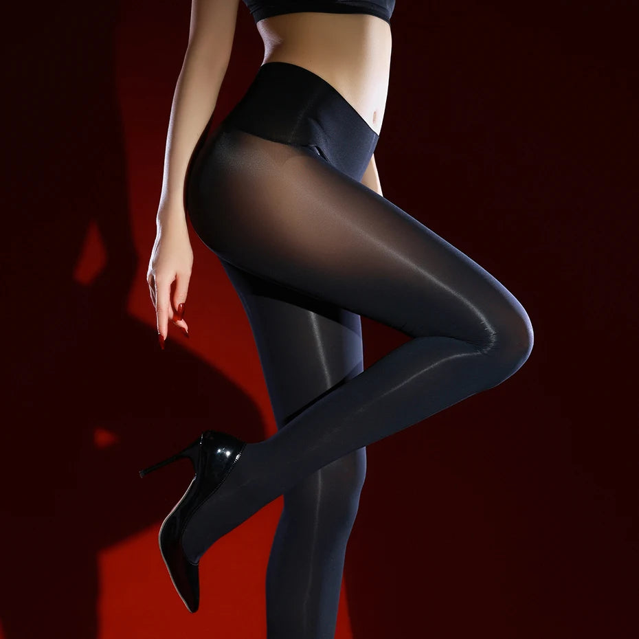 100D Horse Oil Tight High Elastic Pantyhose Stockings Shiny Autumn Thermal Velvet Pantyhose Smooth Thicken Tights Legging Outfit