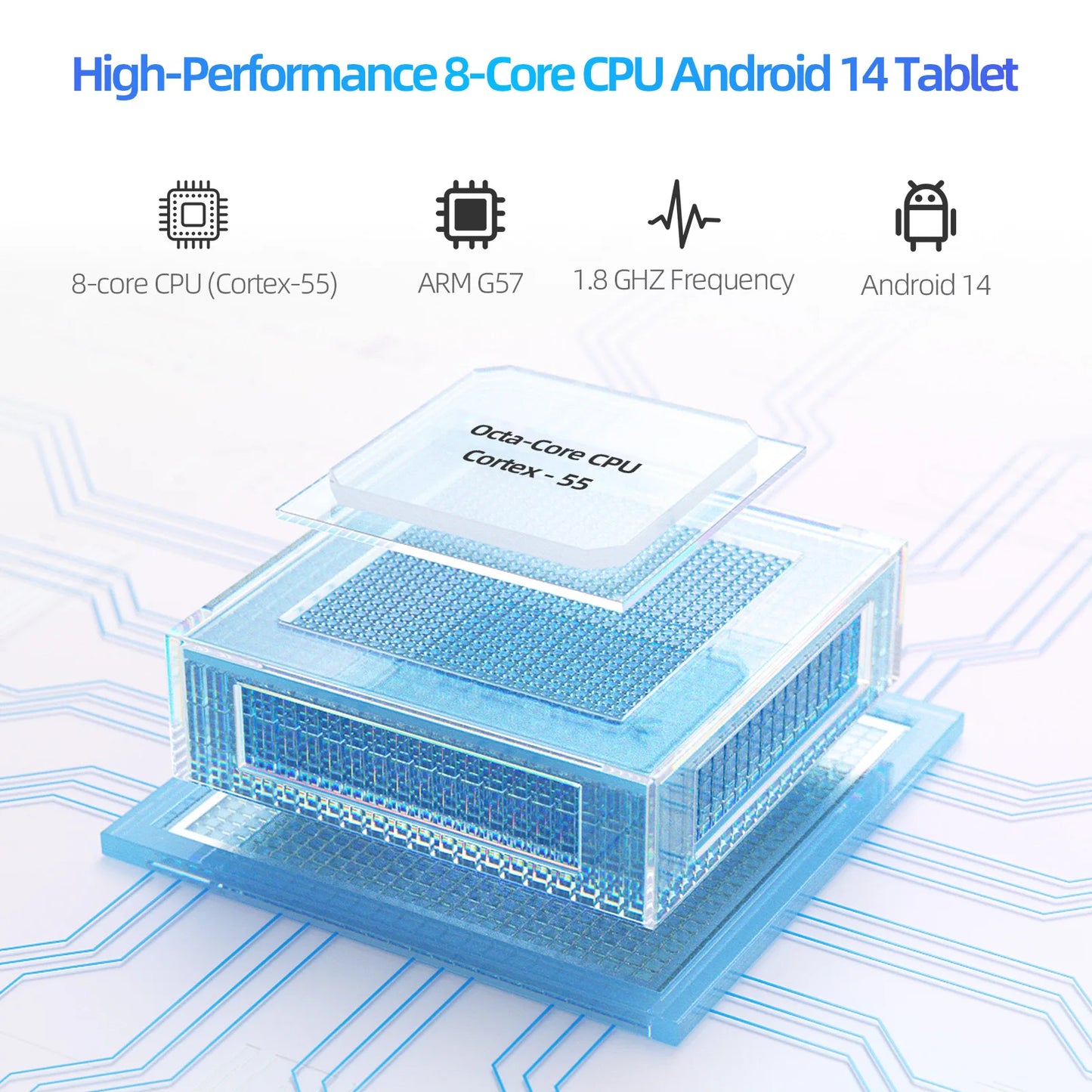 PRITOM Tablet 7" Android 14 Tablets, 8GB RAM(3+5GB Expand) 64GB ROM, A523 Octa-Core Processor, 5G WiFi+WiFi6, Dual Camera,Black.