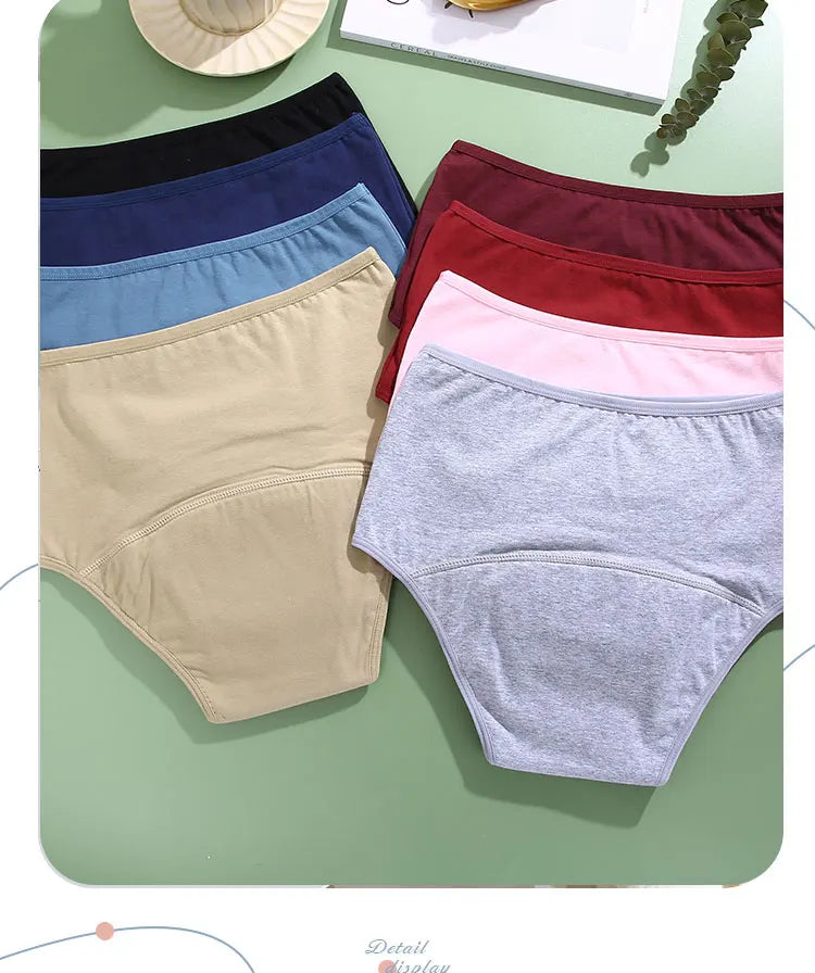 FINETOO Leak Proof Menstrual Panties Underwear Period Physiological Panty Women Waterproof Brief High Waist S-XL Female Lingerie