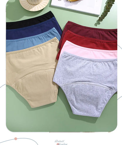 FINETOO Leak Proof Menstrual Panties Underwear Period Physiological Panty Women Waterproof Brief High Waist S-XL Female Lingerie