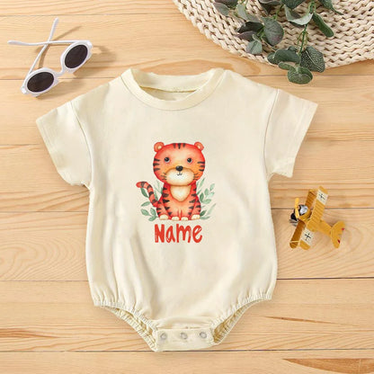 Personalisierter Regenbogen mit Namen Bubble Strampler Säugling Dschungel Geburtstag Party Kleidung Baby Übergroßer Body Niedlicher Wild One Overall.