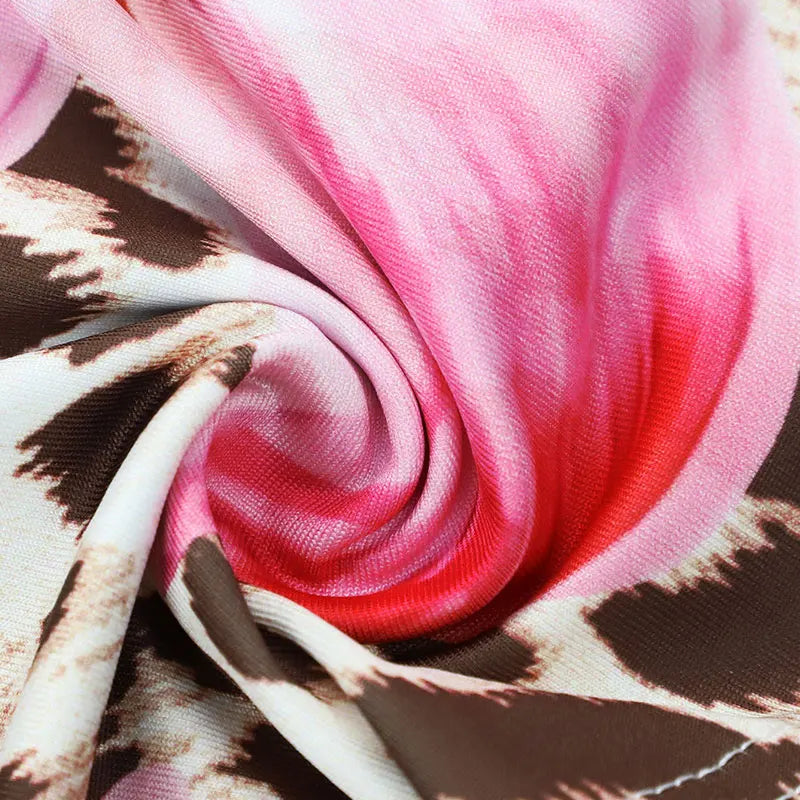 Frauen Kleidung Kleid Neue Sommer Sexy Backless Print Leopard V-ausschnitt Kleider Streetwear Fashion Halter Lace-up Kleider Kleidung.