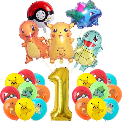 Pokemon Thema Geburtstag Party Dekoration Lieferungen Cartoon Pokemon Gehen Geschirr Tassen Teller Pikachu Ballon Für Baby Dusche Gefälligkeiten