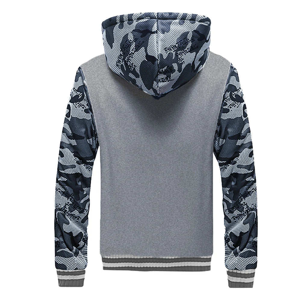 Men's Jacket Camouflage Thicken Winter Jackets for Men Fleece Long Sleeve Coat Man Casual Hoodies Streetwear Men's Coats.