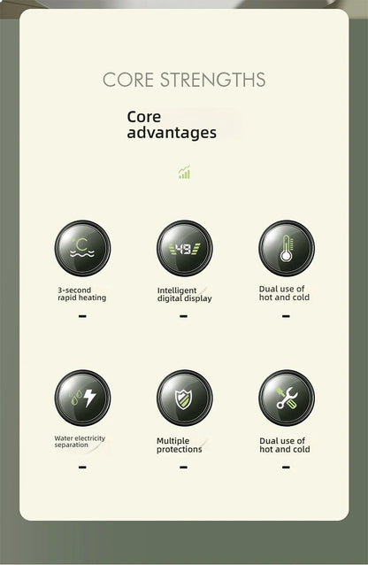 Electric Hot Cold Mixer Tap 3000W Instant Heating Faucet 360 Degree Rotation Fast Heating Tap Digital Kitchen Bathroom Supplies